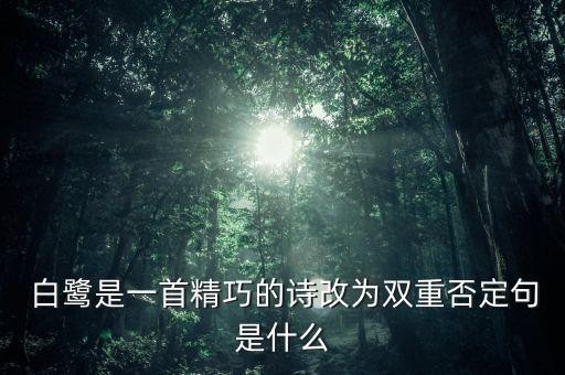  白鹭是一首精巧的诗改为双重否定句是什么
