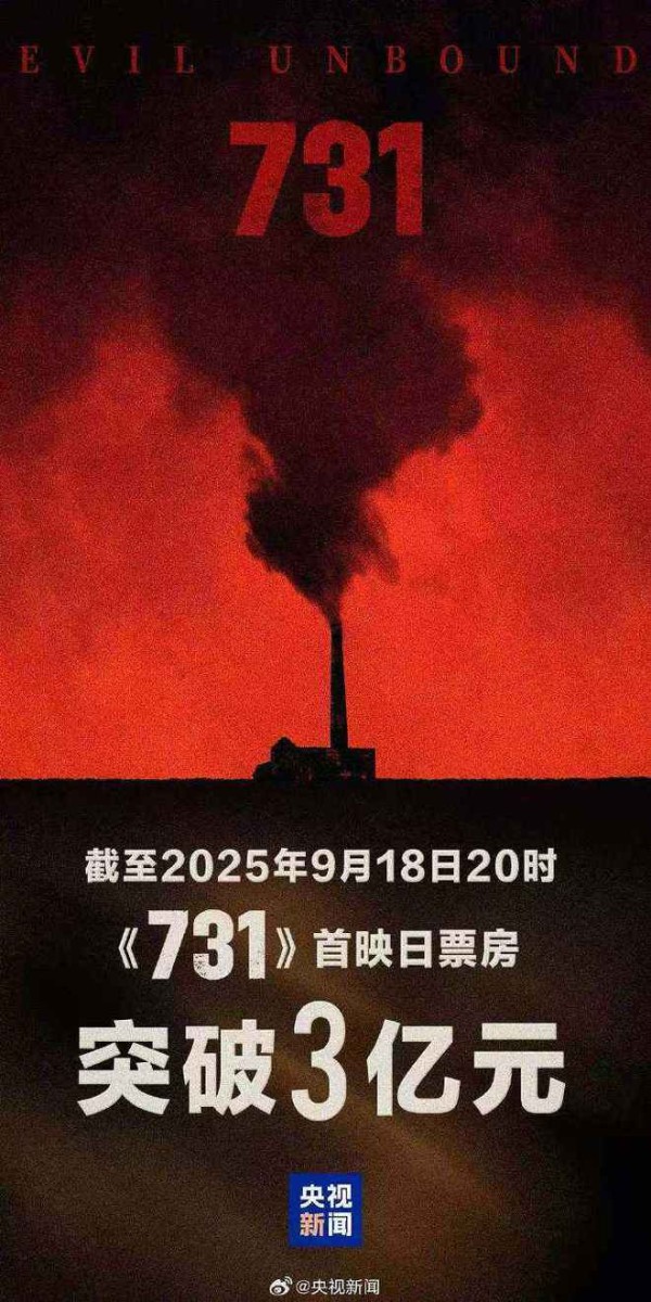 首映日票房破3亿，别用是否好看评价《731》，观众都不是为了娱乐