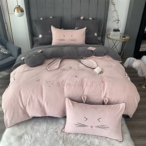 2019新款牛奶棉刺绣四件套猫咪,床品套件商品下架区,Star Factory星工厂