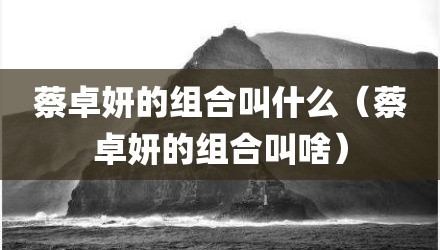 蔡卓妍的组合叫什么（蔡卓妍的组合叫啥）