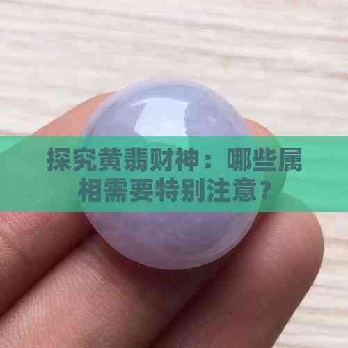 探究黄翡财神：哪些属相需要特别注意？