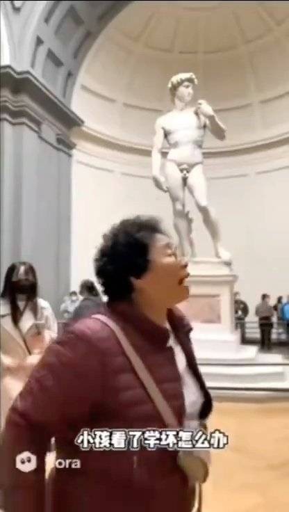 大妈丢人丢到国外去了