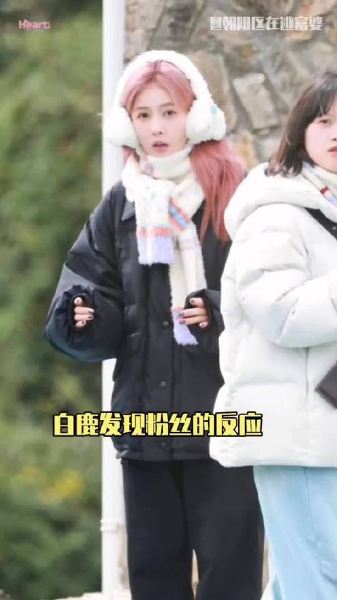 白鹿发现粉丝的反应太可爱了吧，人类还是无法抵抗住这样的萌物