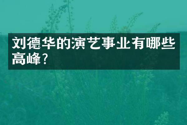 刘德华的演艺事业有哪些高峰?