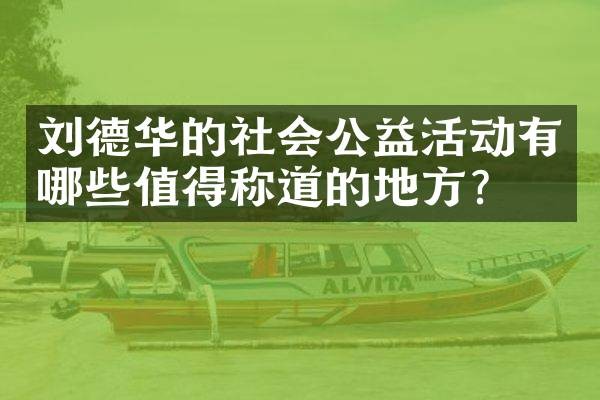 刘德华的社会公益活动有哪些值得称道的地方?