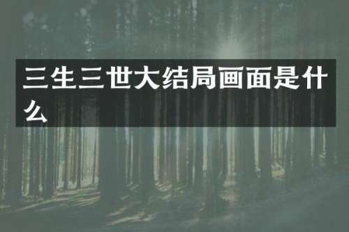三生三世大结局画面是什么