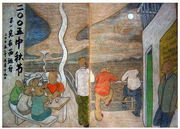 音乐才子窦唯的画。