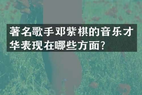 著名歌手邓紫棋的音乐才华表现在哪些方面？