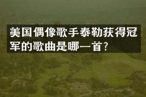 美国偶像歌手泰勒获得冠军的歌曲是哪一首？