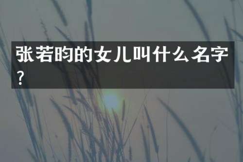 张若昀的女儿叫什么名字？
