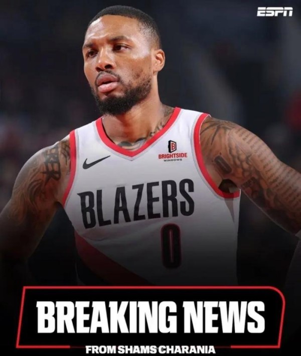 利拉德NBA球员带伤出战,布雷泽斯·查拉尼亚发布突发新闻。