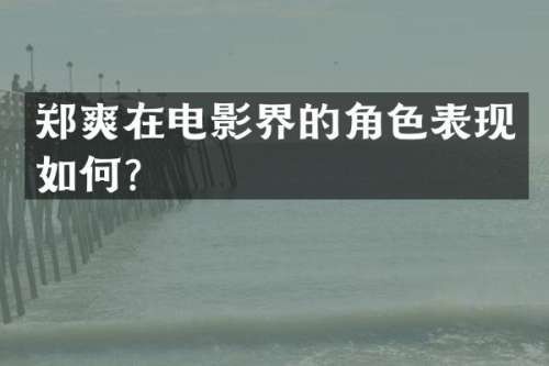 郑爽在电影界的角色表现如何？