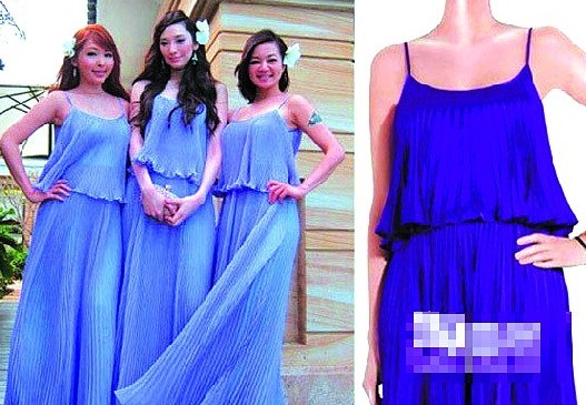 女明星礼服又陷“抄袭门” 大S伴娘裙是山寨货