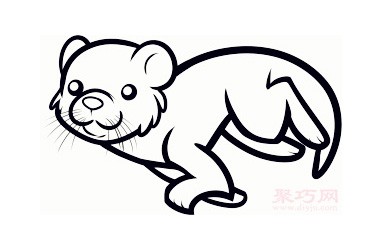儿童简笔画水獭的画法 教你怎样画水獭简笔画