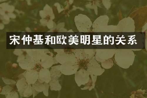 宋仲基和欧美明星的关系