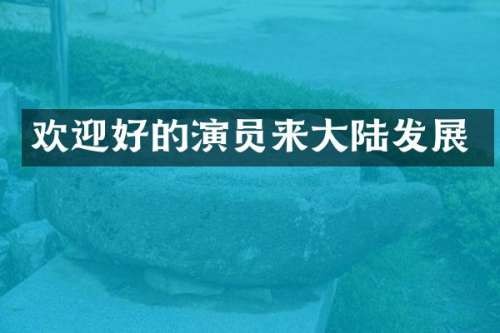 欢迎好的演员来大陆发展