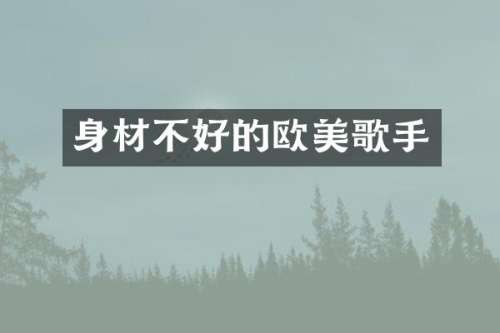 身材不好的欧美歌手