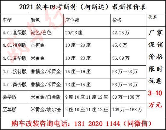 9座考斯特报价/9座考斯特改装案例