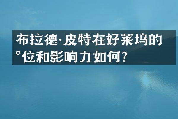 布拉德·皮特在好莱坞的地位和影响力如何？