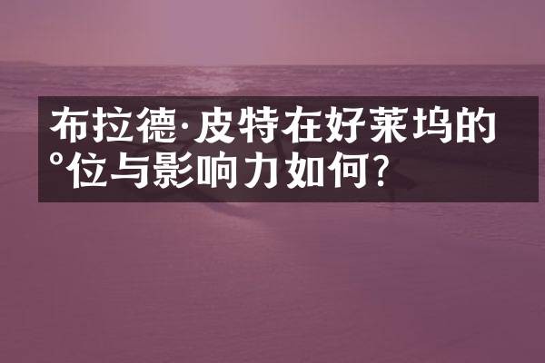 布拉德·皮特在好莱坞的地位与影响力如何？
