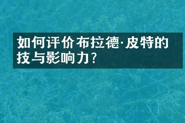 如何评价布拉德·皮特的演技与影响力？