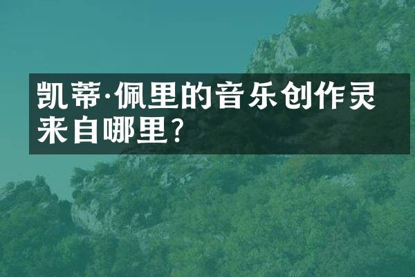 凯蒂·佩里的音乐创作灵感来自哪里？