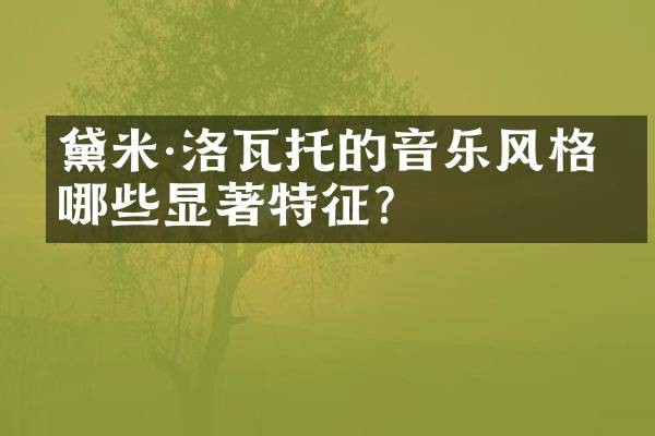 黛米·洛瓦托的音乐风格有哪些显著特征？