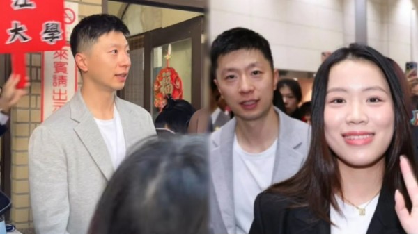 马龙杨倩抵达台湾，龙队随手掏pin送粉丝，合照有求必应人气超高