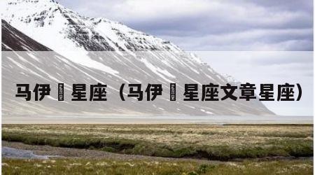 马伊琍星座（马伊琍星座文章星座）