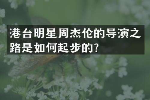 港台明星周杰伦的导演之路是如何起步的？