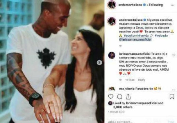 恒大巨星婚讯!塔利斯卡闪婚晒幸福,新娘子才貌双绝美丽不可方物