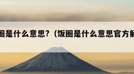饭圈是什么意思?(饭圈是什么意思官方解释)