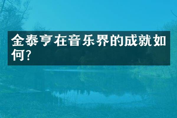 金泰亨在音乐界的成就如何?