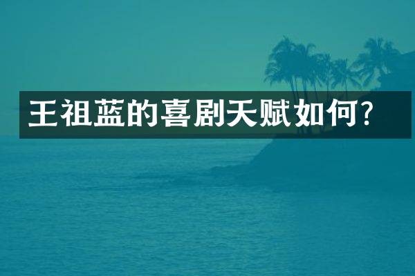 王祖蓝的喜剧天赋如何?