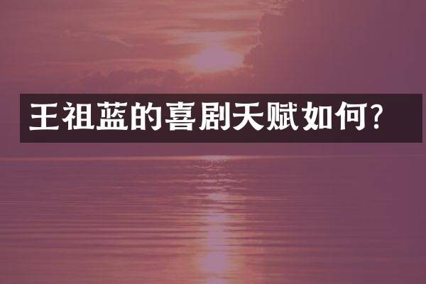 王祖蓝的喜剧天赋如何?