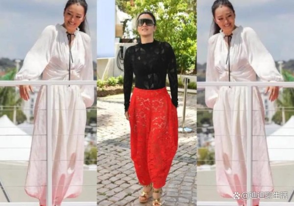 巩俐，大红色“气球裤”造型，美出新高度