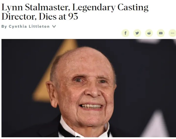 奥斯卡终身成就奖获得者林恩·斯塔马斯特去世 享年93岁