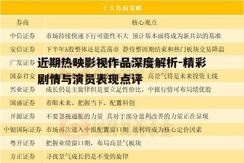 三、演员表现成为关键因素