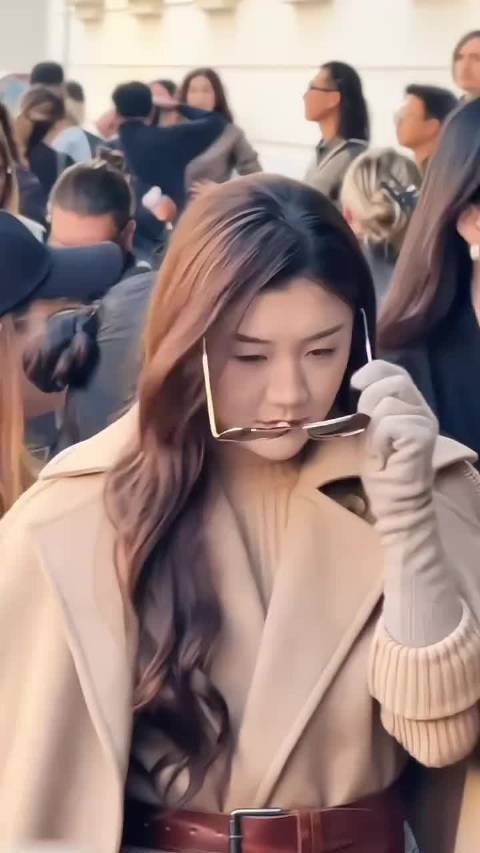 陈梦亮相米兰时装周，这人气太高了！明星都找她合影！#陈梦