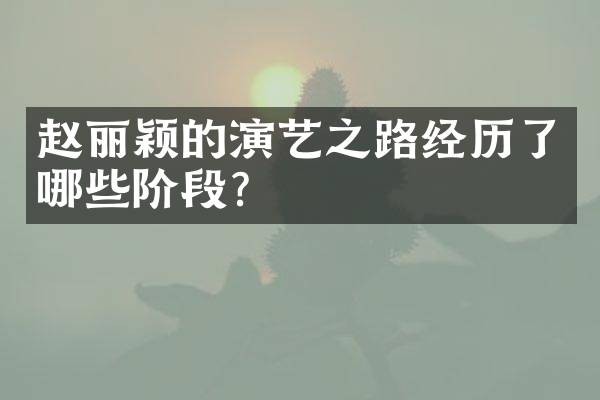 赵丽颖的演艺之路经历了哪些阶段？