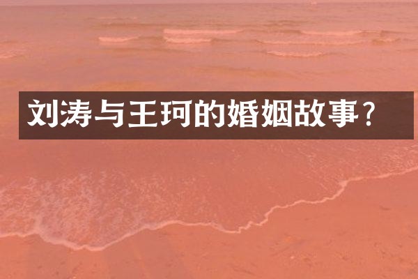 刘涛与王珂的婚姻故事？