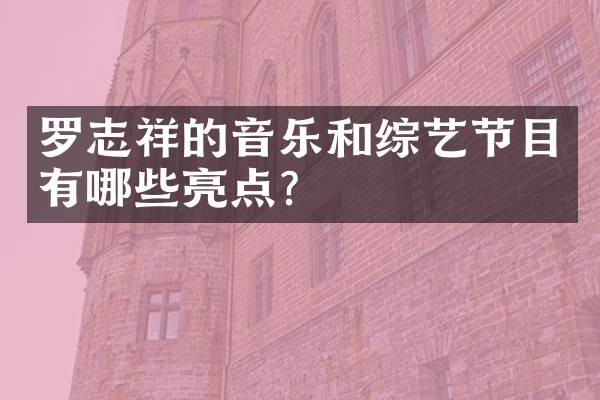 罗志祥的音乐和综艺节目有哪些亮点?