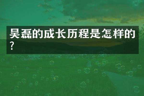吴磊的成长历程是怎样的？