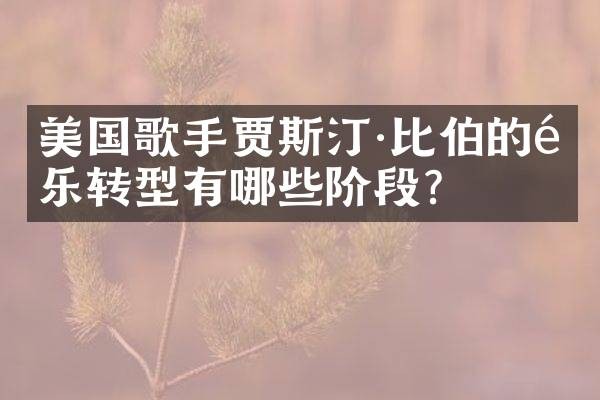 美国歌手贾斯汀·比伯的音乐转型有哪些阶段?