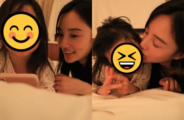 甜馨晒与李小璐甜蜜合照。（图／抖音 Angel1na）