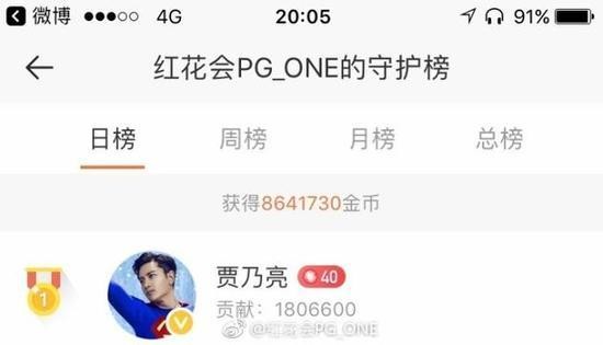 贾乃亮实力为PG ONE万磁王应援 狂刷百万金币支持老乡