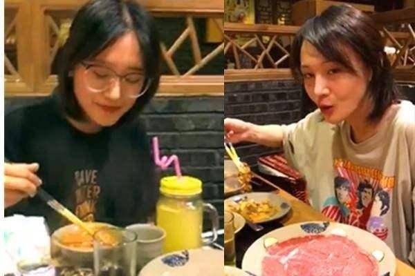 明星聚餐也爱吃火锅？郑爽吃相不如替身斯文，胡静1人点3盘肉！