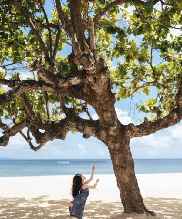 杜若溪严屹宽带娃游印尼,女儿蹦跳抢镜超治愈,接地气全家福圈粉