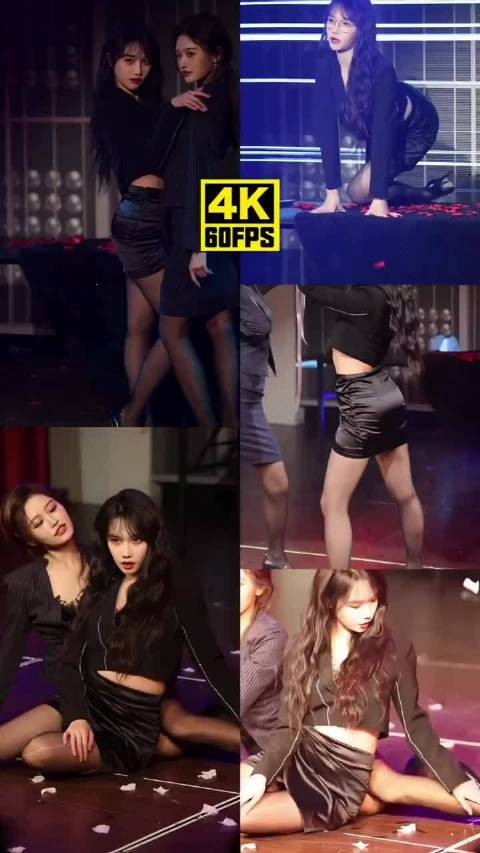 宋昕冉舞台黑丝混剪跳舞,天呐太性感了