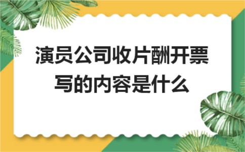 演员公司收片酬开票写的内容是什么